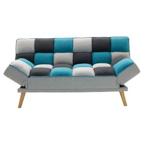Sofa bed Andy three-seater textile multi-colored fabric