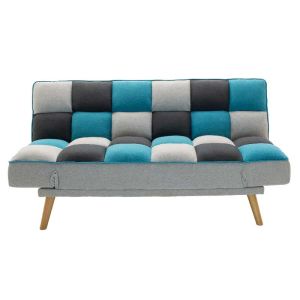 Sofa bed Andy three-seater textile multi-colored fabric