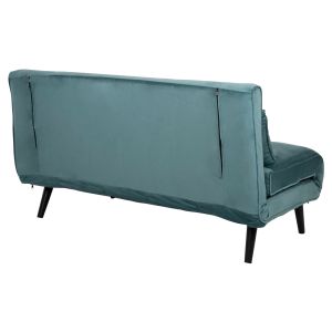 Sofa bed Asma Hm3077,15 two-seater with plush fabric mint color 140x75x89hcm