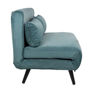 Sofa bed Asma Hm3077,15 two-seater with plush fabric mint color 140x75x89hcm