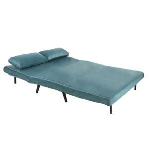 Sofa bed Asma Hm3077,15 two-seater with plush fabric mint color 140x75x89hcm