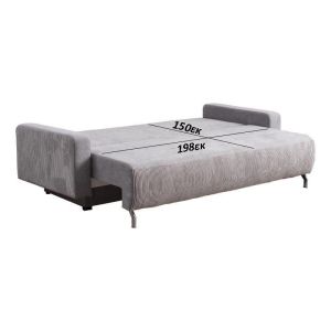 Comet sofa bed with gray fabric 227x99x75