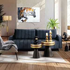 Разтегателен диван Comfort син цвят 235x104x80см