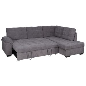 Sofa bed Jade fabric in dark gray color Hm3144,02r 252x159x84hcm