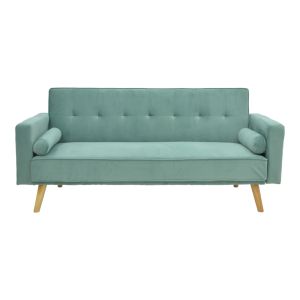 Разтегателен диван Success 3-местен кадифен плат в ментов нюанс 190x80x84см