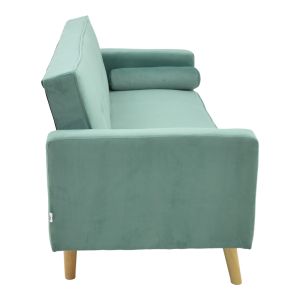 Разтегателен диван Success 3-местен кадифен плат в ментов нюанс 190x80x84см