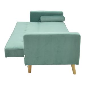Разтегателен диван Success 3-местен кадифен плат в ментов нюанс 190x80x84см