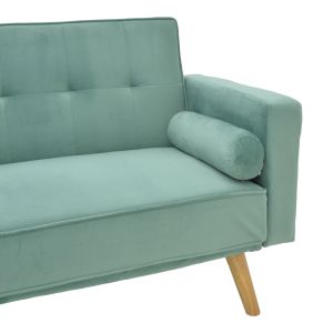 Разтегателен диван Success 3-местен кадифен плат в ментов нюанс 190x80x84см