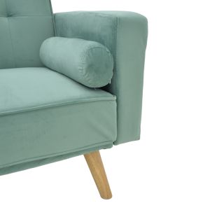 Разтегателен диван Success 3-местен кадифен плат в ментов нюанс 190x80x84см