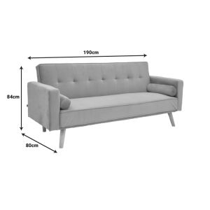 Разтегателен диван Success 3-местен кадифен плат в ментов нюанс 190x80x84см