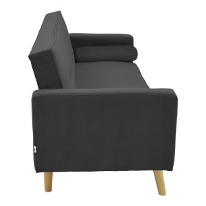 Разтегателен диван Success 3-местен кадифен плат в цвят антрацит 190x80x84см