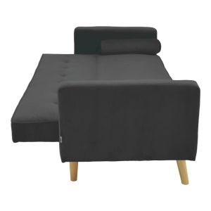 Разтегателен диван Success 3-местен кадифен плат в цвят антрацит 190x80x84см