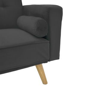 Разтегателен диван Success 3-местен кадифен плат в цвят антрацит 190x80x84см