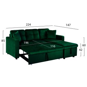 Sofa bed Wayne 224x147x85 Hm3028.13