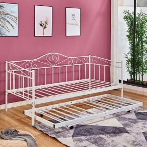 Sofa bed in white Maeko Hm571,02 190x90 85x185cm