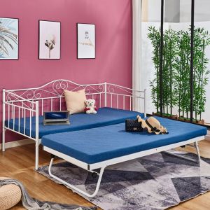 Sofa bed in white Maeko Hm571,02 190x90 85x185cm