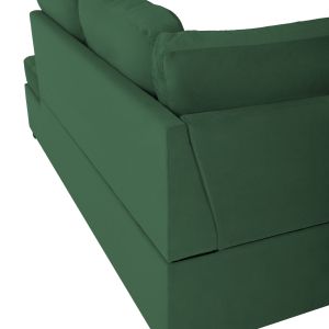 Right-angle sofa bed Jade Hm3144,05r with plush fabric, Cyprus green color 250x80-180x73-88hcm