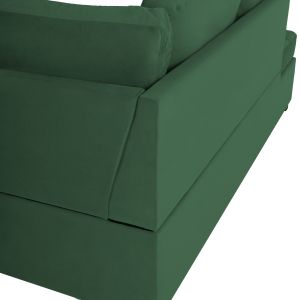 Left corner sofa bed Jade Hm3144,05l with plush fabric Cyprus green 250x80-180x73-88hcm
