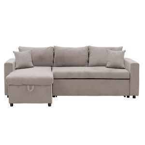 Lilian reversible sofa bed in beige color 225x148x81cm