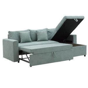 Lilian reversible sofa bed, mint color, 225x148x81cm