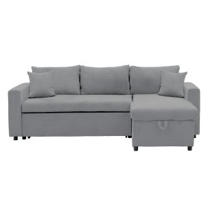 Lilian reversible corner sofa bed with textile upholstery 225x148x81cm