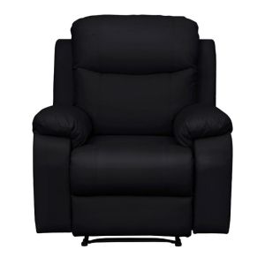 Chicago reclining armchair made of black Pu fabric, dimensions 97*90*100