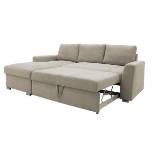Corner sofa bed Belle beige 236x164x88cm