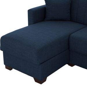Ghufran Hm3244.07 reversible corner sofa bed with chest of drawers - with blue textile fabric 200x133x77hcm