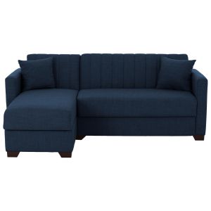 Ghufran Hm3244.07 reversible corner sofa bed with chest of drawers - with blue textile fabric 200x133x77hcm