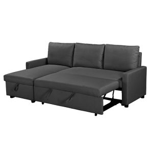 Corner reversable sofa-bed Infuse with storage space anthracite fabric 203x130x88cm