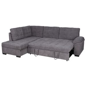 Corner sofa bed Jade fabric in dark gray color Hm3144,02l 252x159x84hcm