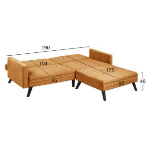Livia Dream corner sofa bed with stool Hm3151.09