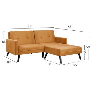 Livia Dream corner sofa bed with stool Hm3151.09