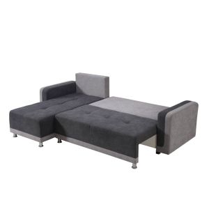 Preston corner sofa bed with dark gray/light gray fabric