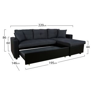 Разтегателен ъглов диван Wayne 220x146x86 Hm3028,01