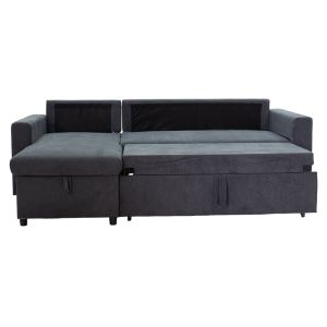 Lilian reversible corner sofa bed, anthracite color, 225x148x81cm