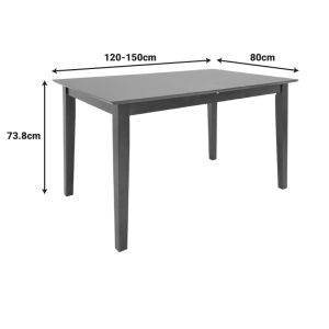 Extendable wooden table Mabor in walnut color 120-150x80x73.8cm