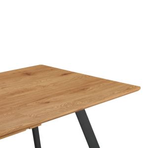 Extendable table Kannu in natural color with black metal legs 160-200x90x75cm