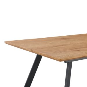 Extendable table Kannu in natural color with black metal legs 160-200x90x75cm