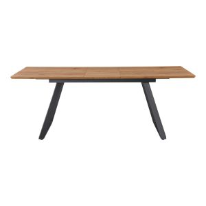 Extendable table Kannu in natural color with black metal legs 160-200x90x75cm