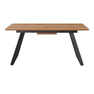 Extendable table Kannu in natural color with black metal legs 160-200x90x75cm