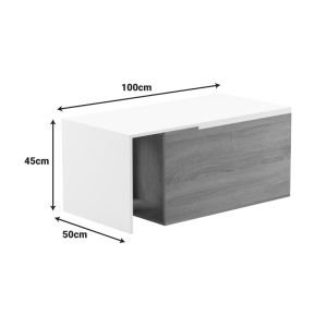 Extera extendable coffee table in white-sonoma shade 100-160x50x45cm