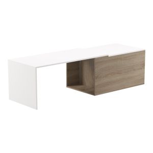Extera extendable coffee table in white-sonoma shade 100-160x50x45cm