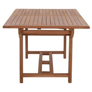 Extendable dining table Crander Hm6376 teak wood in natural color 180-240x100x76cm.
