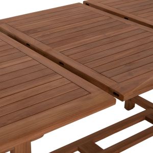 Extendable dining table Crander Hm6376 teak wood in natural color 180-240x100x76cm.