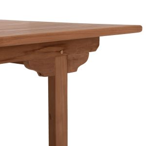 Extendable dining table Crander Hm6376 teak wood in natural color 180-240x100x76cm.