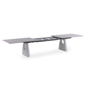Extendable dining table Goffen Sm6409.02 dark gray aluminum sintered stone surface 240 to 300x100x76.5h