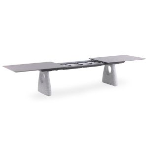 Extendable dining table Goffen Sm6410.02 dark gray aluminum sintered stone top 280-400x100x76.5in