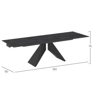 Extendable dining table Dominion Sm18095 ceramic-metal 180(40+40)x90x76 Cm