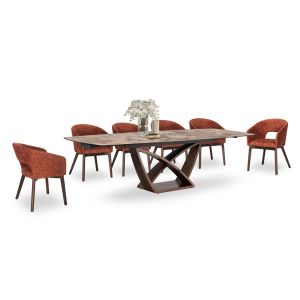 Extendable dining table Empire Sm18094 ceramic-metal 200(50+50)x100x77h